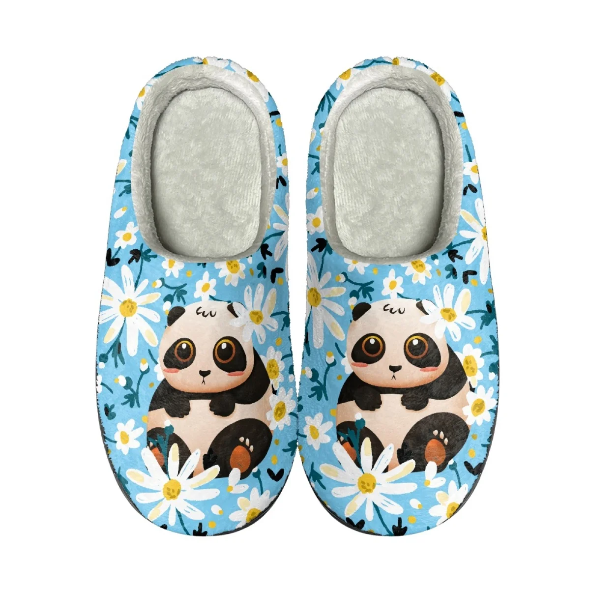 Autumn Winter Women's Cotton Slippers Panda Pattern Home Slippers Print On Demand Indoor Comfortable Men Footwear Zapatos Mujer