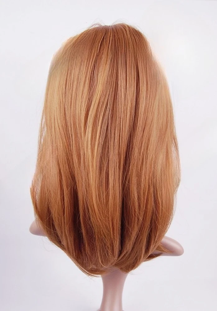 W174 الزنجبيل مستقيم هامش السيدات شعر مستعار الجلد الاصطناعية أعلى studio7-uk