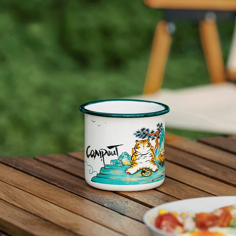 Pink Squirrel Creative Camping Mug, Outdoor Coffee Tea Cup, Tourism Tableware Equipment, Tourist Trekking Hiking, 300ml