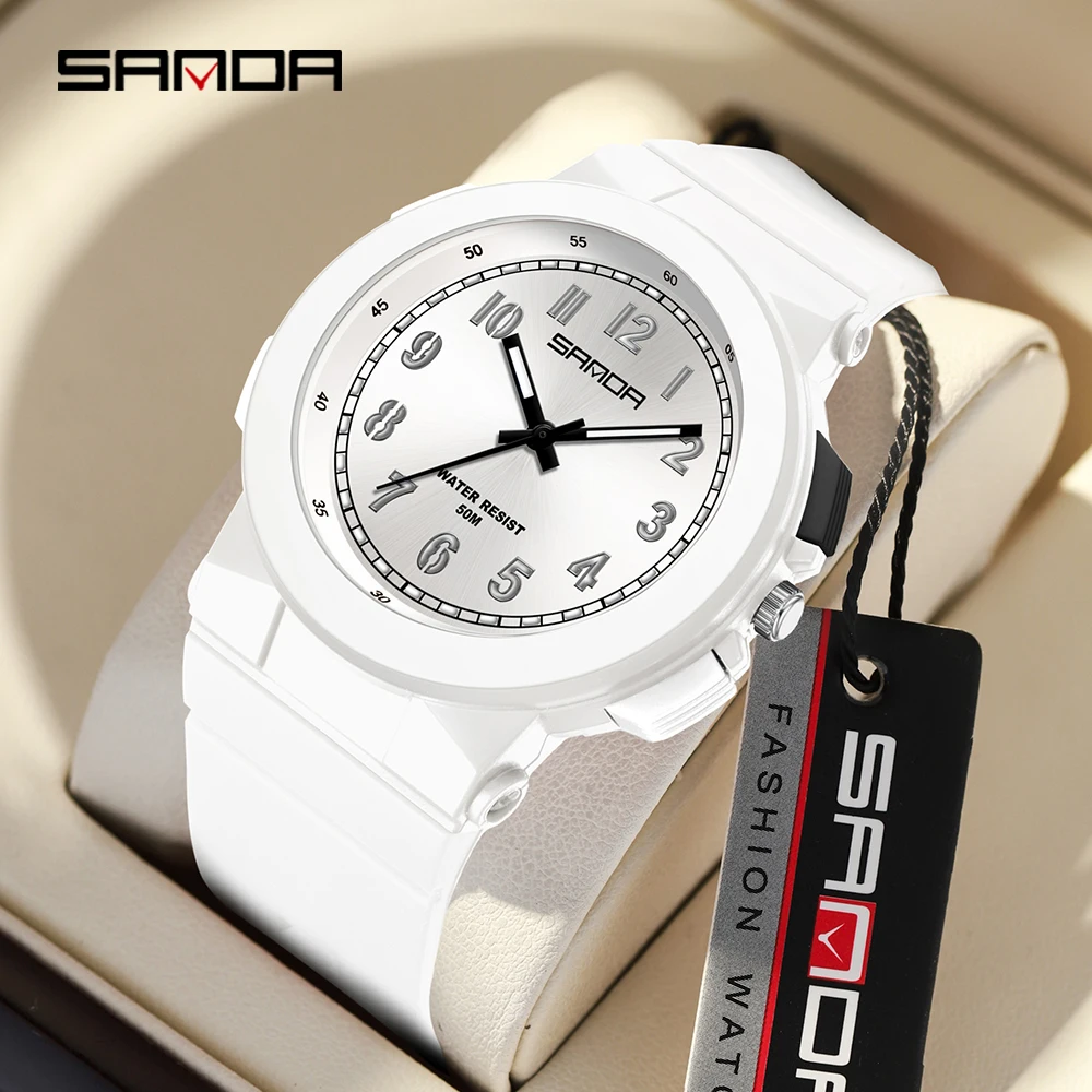 SANDA New 6194 Luxury Fashion Student Electronic Quartz Watch Waterproof Minimalist Men's and Women's Quartz Electronic Watch
