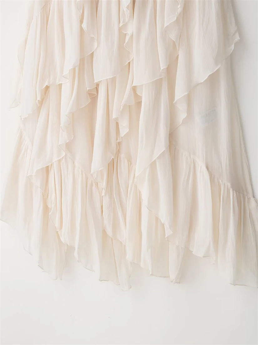 New 2025 Women's Half-Body Skirt Layered Ruffle Fashion Fairy Design Elegant Women's Clothing