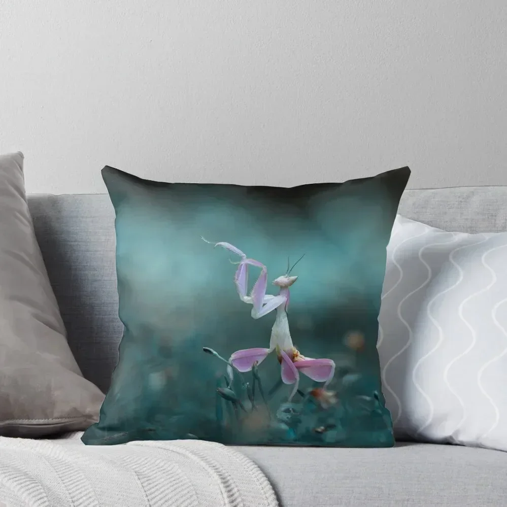 Pink Orchid Mantis Dancing Throw Pillow covers for pillows Plaid Sofa christmas pillow case Pillow Case