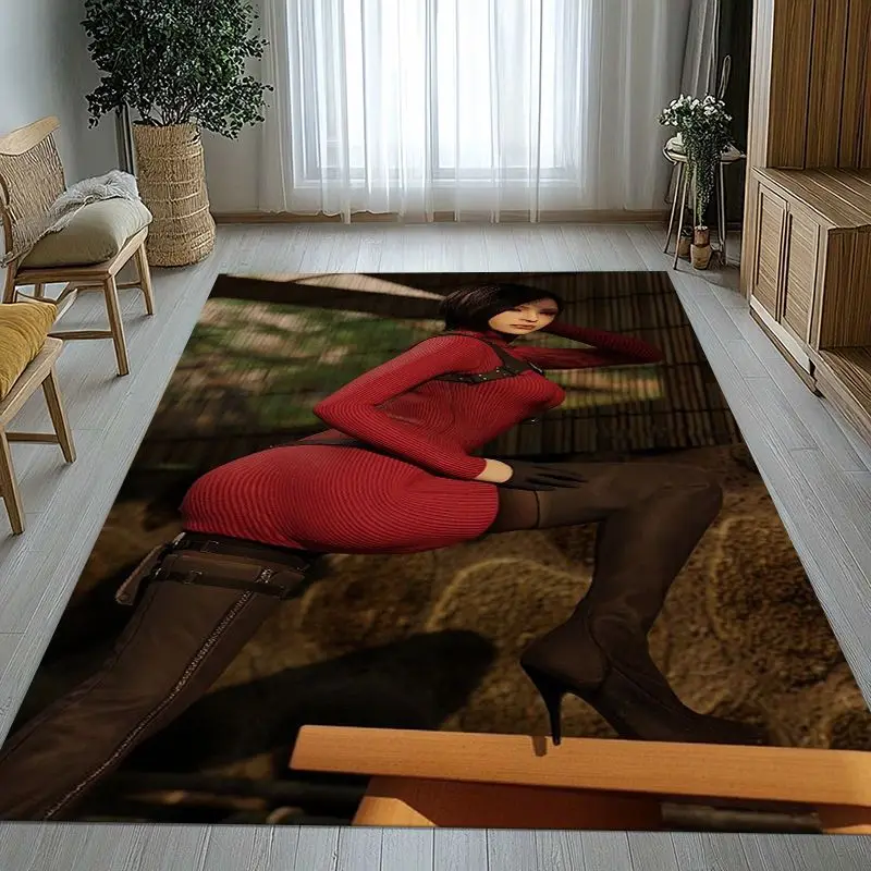 Vintage Game R-Resident Evil Leon Soft Non-Slip Area Rug for Living Room,Bedroom Playroom Carpet Mat for Sofa,Home Decor Gift