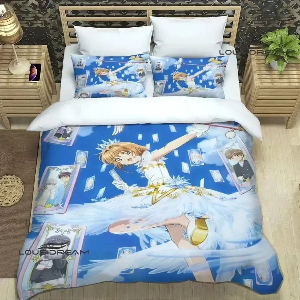 Anime Card Captor Sakura 3D NEW Duvet Cover Pillowcase Bedding Set Adult Boy Girl Bedroom Decoration Single Double Large
