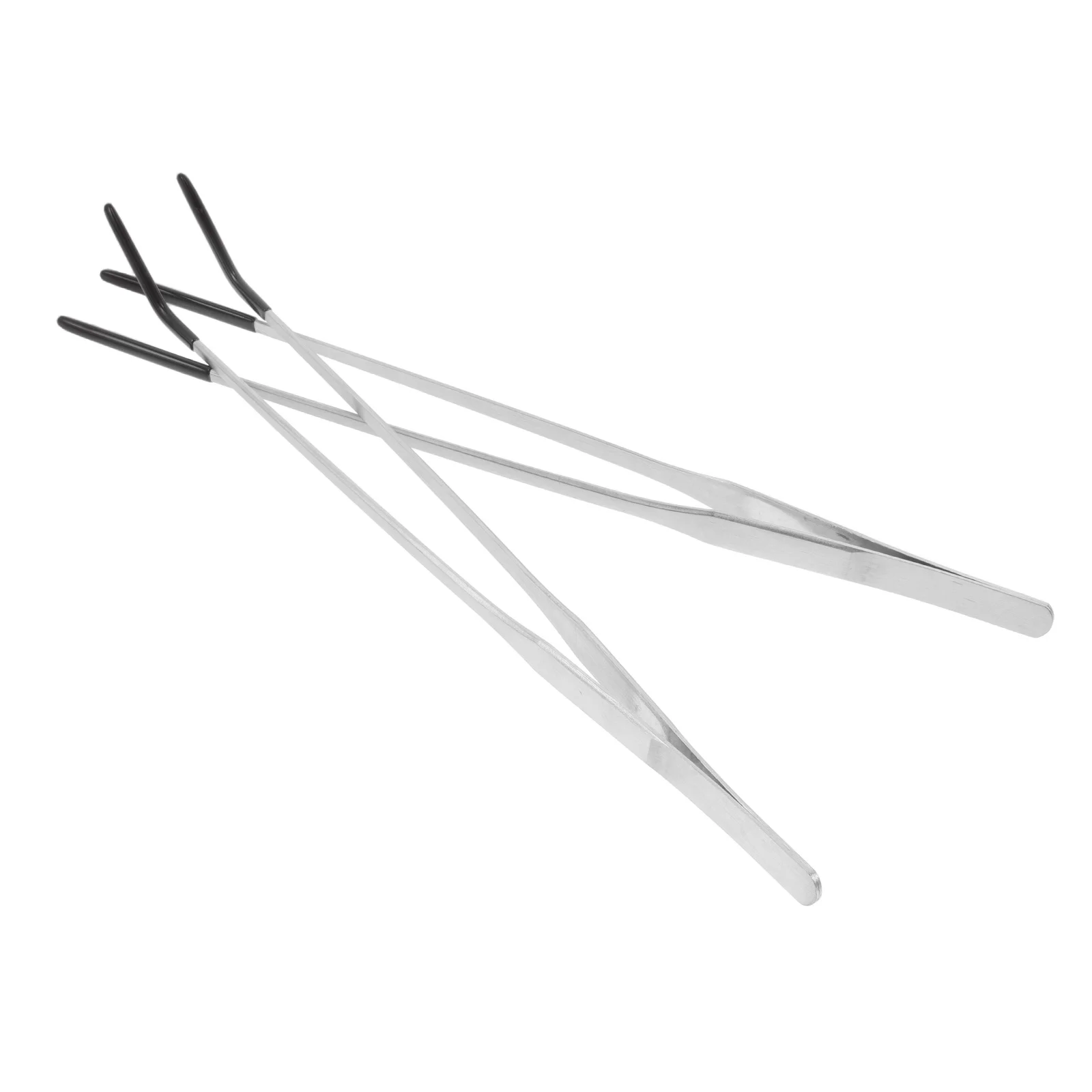 

2 Pcs Pet Feeding Tools Aquarium Tweezers Tongs Clip Feeder Stainless Steel Gecko Lizard Supplies