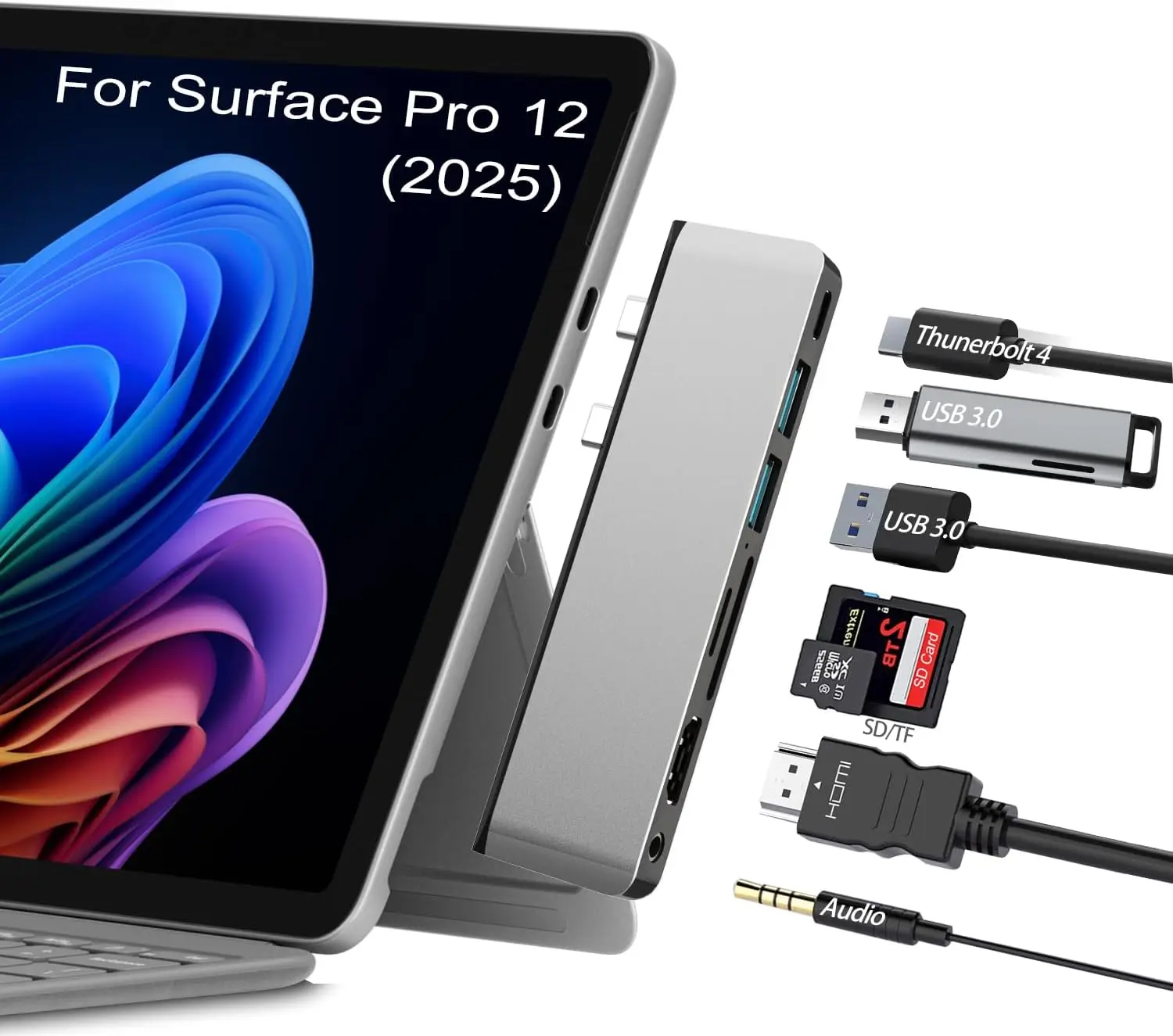 

Универсальная док-станция с 4K HDMI, Thunderbolt 4, USB-C PD для зарядки, портами USB 3.0 для ноутбуков