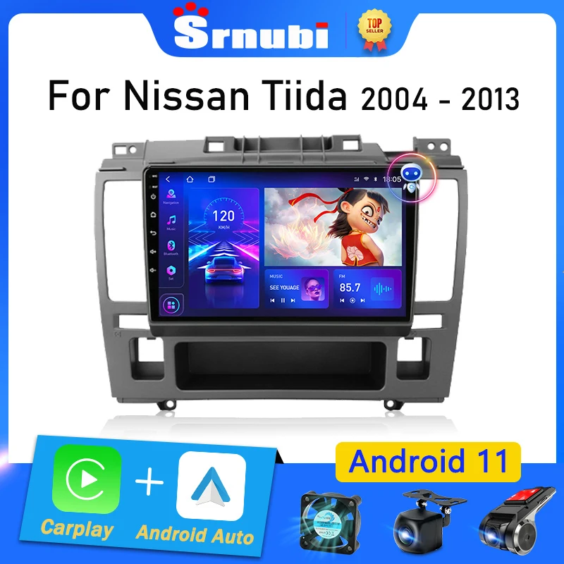 

Srnubi 2 Din Android 11 Car Radio for Nissan Tiida 2004 2005 - 2013 Multimedia Video Player 2Din Carplay Auto Stereo DVD Andriod