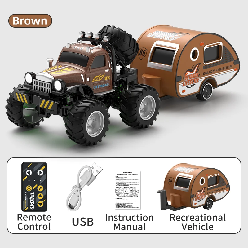 

1/64 2.4G RC Car Desktop Alloy Remote Control Car Q223 RC Car Mini Off-Road Truck Tabletop Climbing Model Toy Gift for Kids