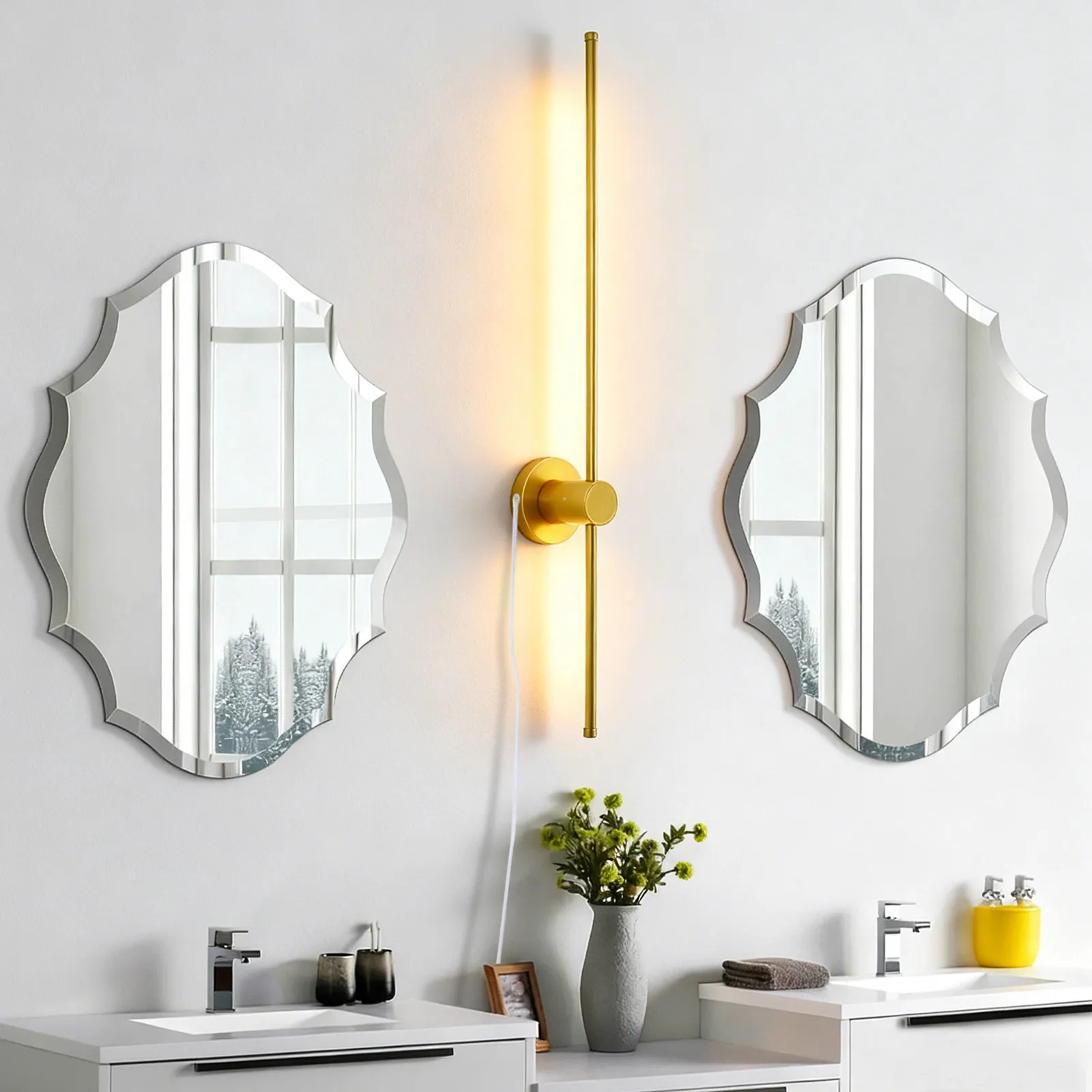 

Space Saving Wall Mounted LED Sconce, Smooth Edge Lightweight Structure Easy Installation For Bedroom Hallway