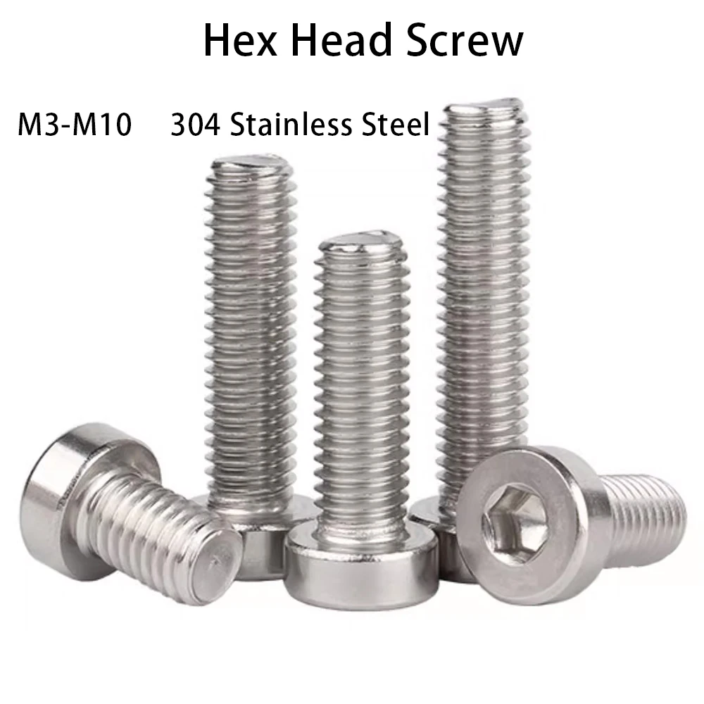 

2-20PCS DIN7984 M2 M2.5 M3 M4 M5 M6 M8 M10 304 Stainless Steel Hexagon Hex Socket Thin Short Low Cap Head Screw Bolt