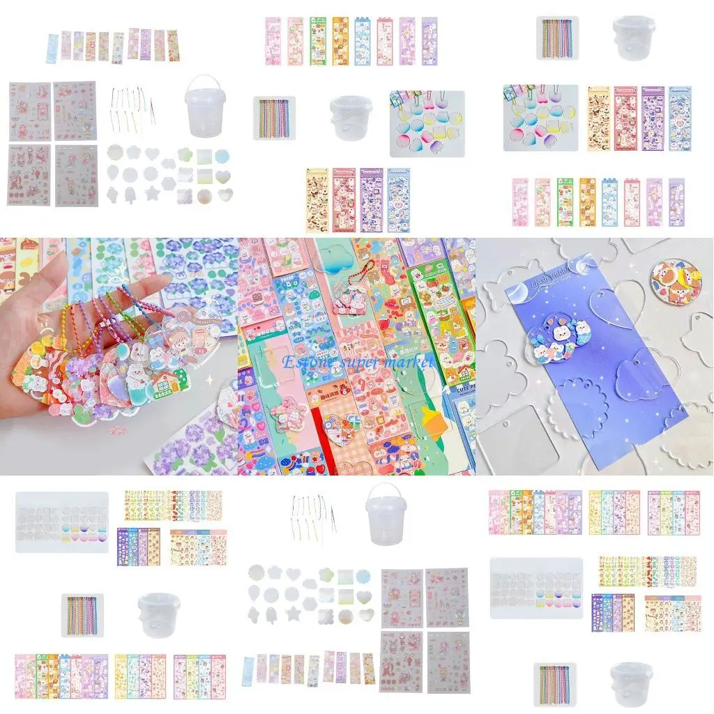

090B NonRepeat Cartoon Guka Stickers for Crafting Project Diary Scrapbooking Glittering Stickers Keychain Blanks for Student