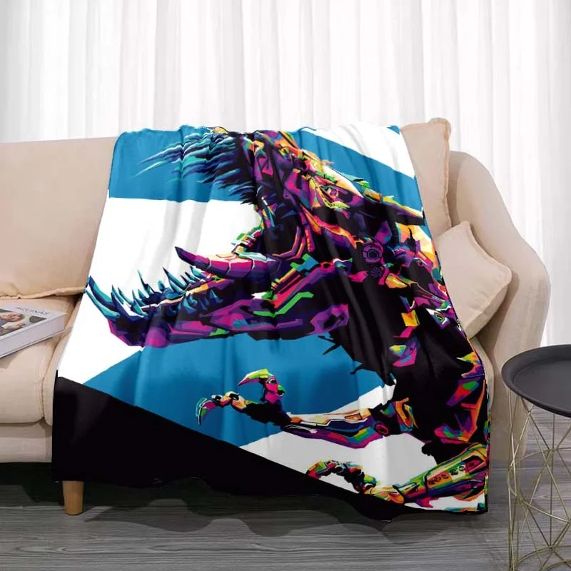 Dinosaur Flannel Blanket Ancient Ferocious Beast Blanket Picnic Soft Bedspread Camping Throw Blanket for Bed Sofa Office Gifts