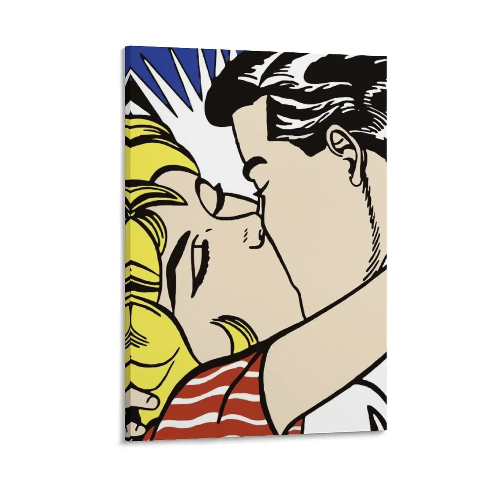 

Roy Lichtenstein - Kiss 2 1962 Canvas Painting korean room decor wall decoration painting