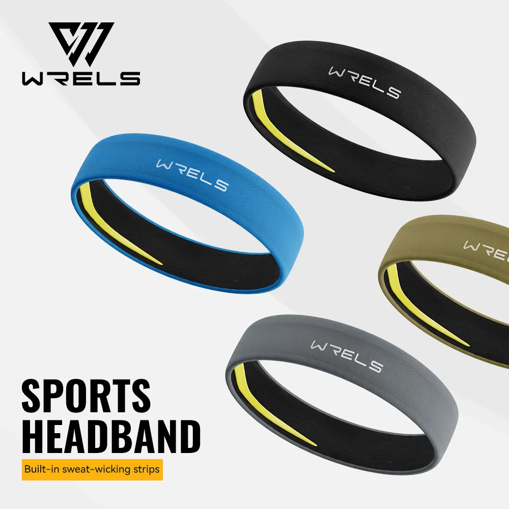 WRELS Women Men Yoga Absorb Sweat Head Band Elastic Fitness Basketball Running Sweatband Sweat Breathable Bandage Head Hair Band