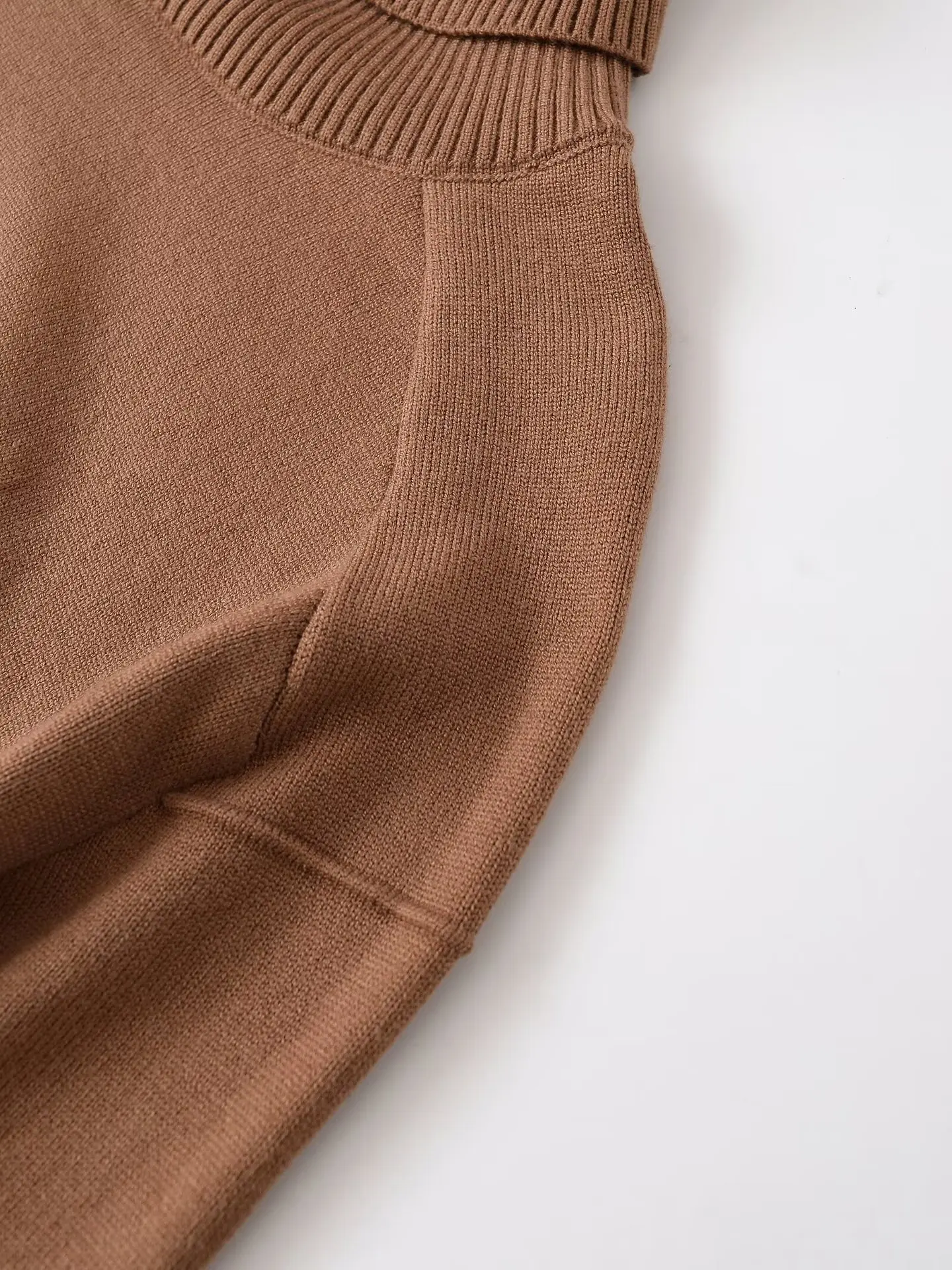 Pull Long polyvalent à manches longues et col montant pour femme, mode européenne et américaine, couleur unie, nouvelle collection 2025