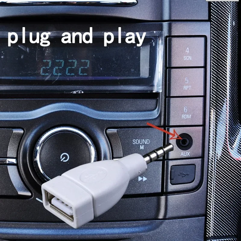 Convertisseur audio AUX mâle vers USB 3.5 femelle, prise jack, adaptateur pour voiture, 1 téraoctet, clé USB, 2.0mm