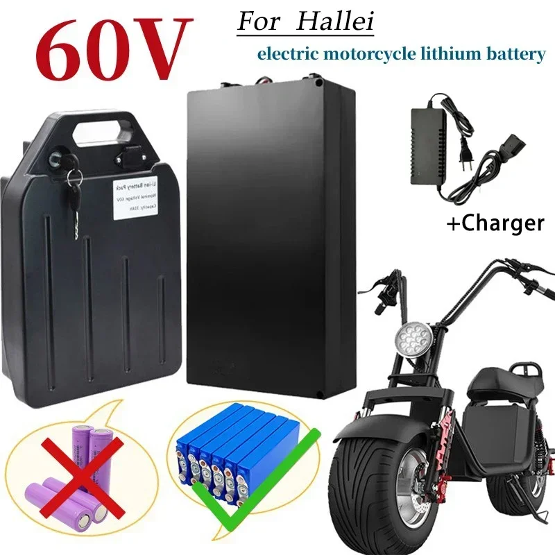 

Original 60V 20ah 30ah 40ah Electric motorcycle Waterproof Lithium Battery CELL 300-1800W use for Citycoco Scooter Bicycle