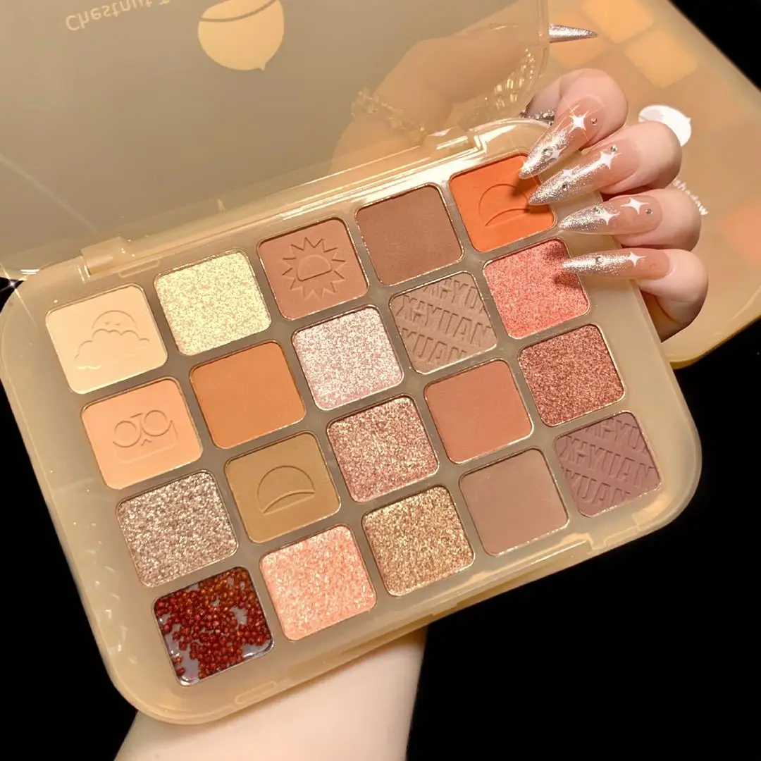 Custom Waterproof 20 Colour Earth Tone Pearly Eyeshadow Palette Multichrome MakeUp Palette Shimmering Eyeshadow Private Label