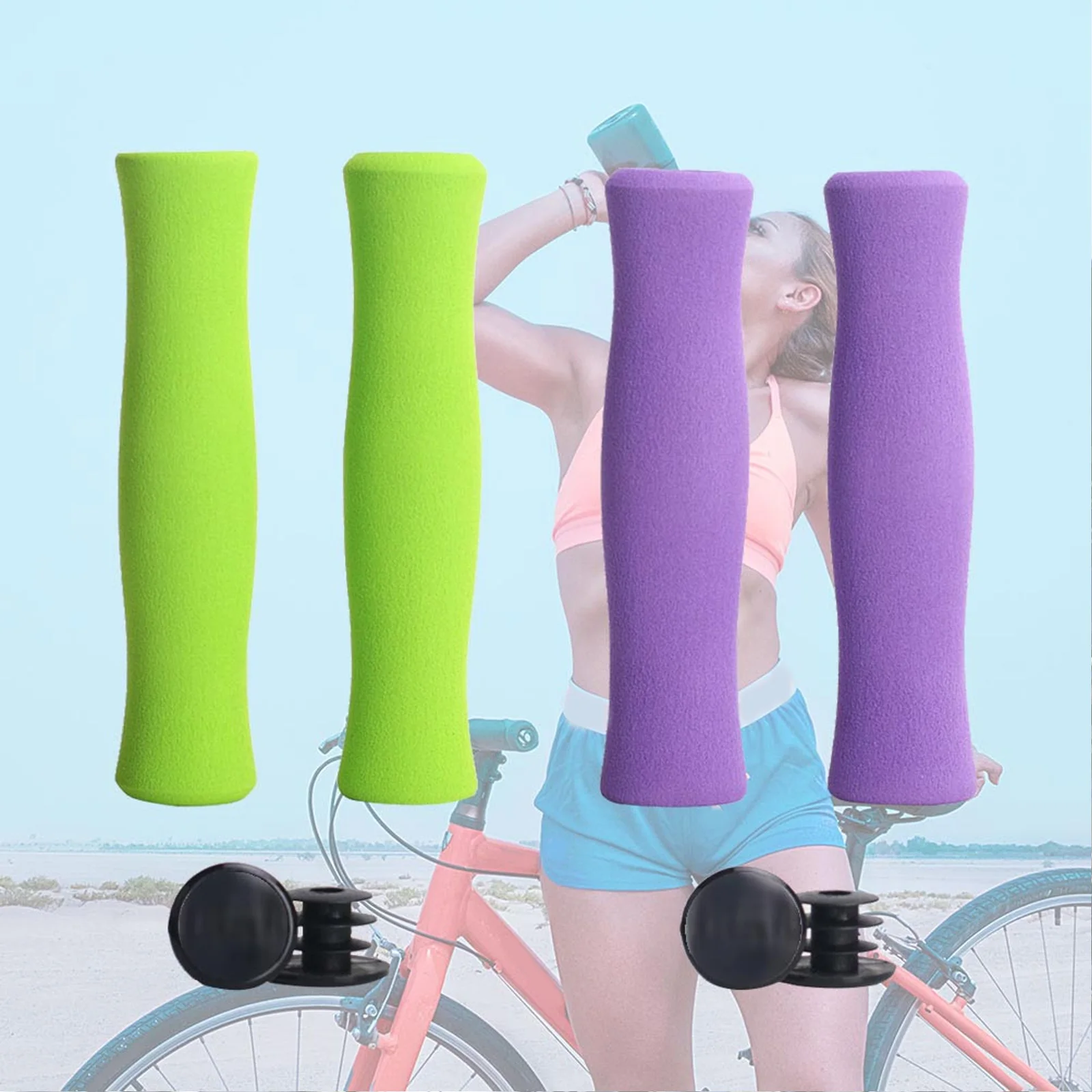 

High-Density Odorless Sponge Handle Grips 4Pcs Handlebar Protective Cover Comfortable Wear-Resistant Bike Accessories