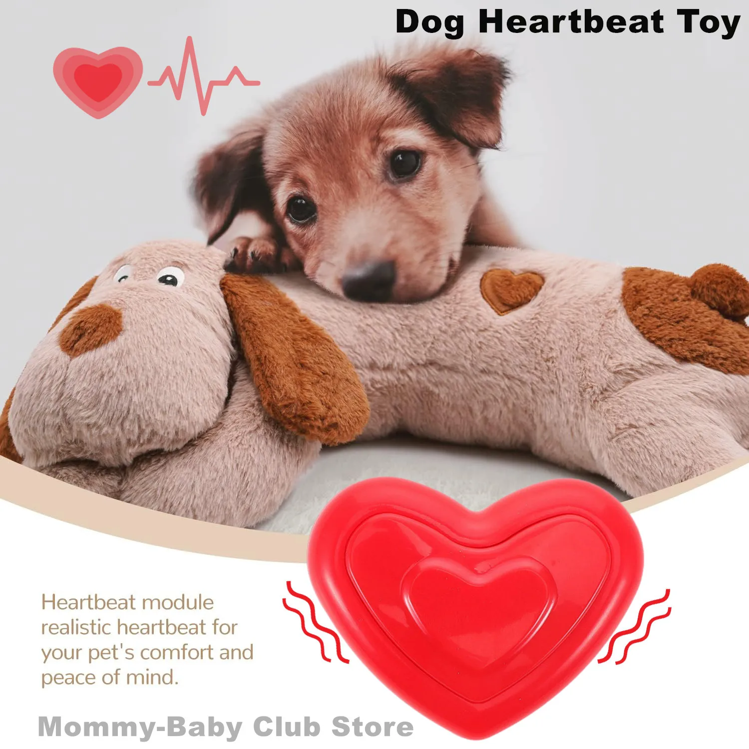 Heartbeat Simulator For Pets Heartbeat Box Pulsing Device For Plush Toy Baby Doll Simulated Heartbeat Relief Sleep Birthday Gift