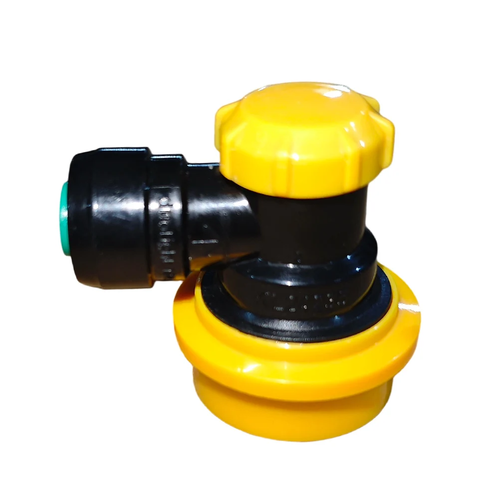 KegLand Duotight 6,35 mm (1/4 Zoll) X Ball Lock Disconnect (Schwarz + Gelb/Flüssigkeit) Corney Fass-Anschluss – Detail 3