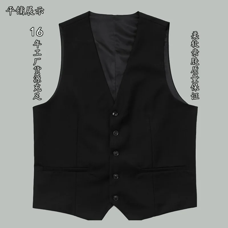 Herren Formelle Anzugweste Slim Fit V-Ausschnitt Einreihige Weste Übergröße Hochzeit Party Trauzeuge Business Büro Arbeitsuniform – Detail 9