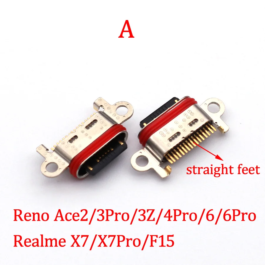 10-20Pcs USB Charging Connector For OPPO Reno Ace 2 2Z Z 3Z 4 3 6 Pro K3 K5 K7 A91 A92S Q Realme X X2 5 X50 X7 Charger Dock Port