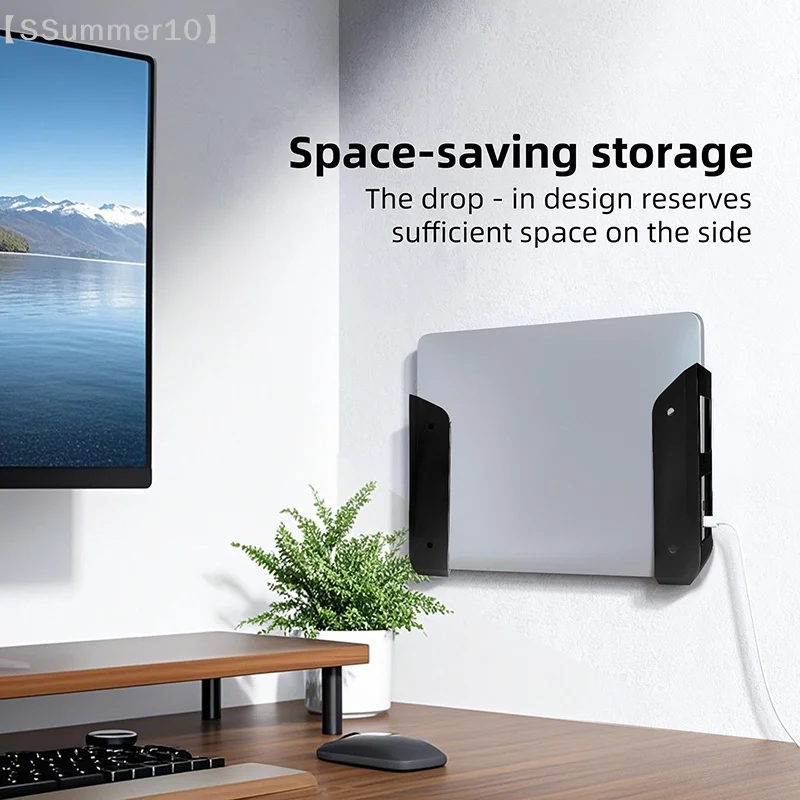 【SSummer10】Wall Under Desk Creative Laptop Mount Holder - Easy Install Protection Pads Bracket Support Stand【SS】