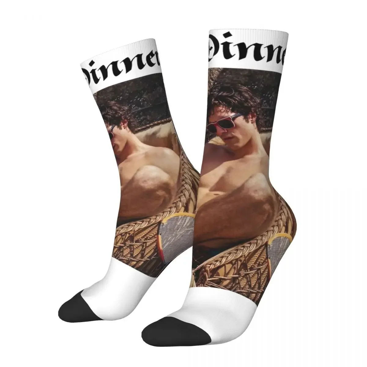 

Casual Girl Dinner Jacob Elordi Skateboard Socks Middle Tube Socks for Women Men Breathable