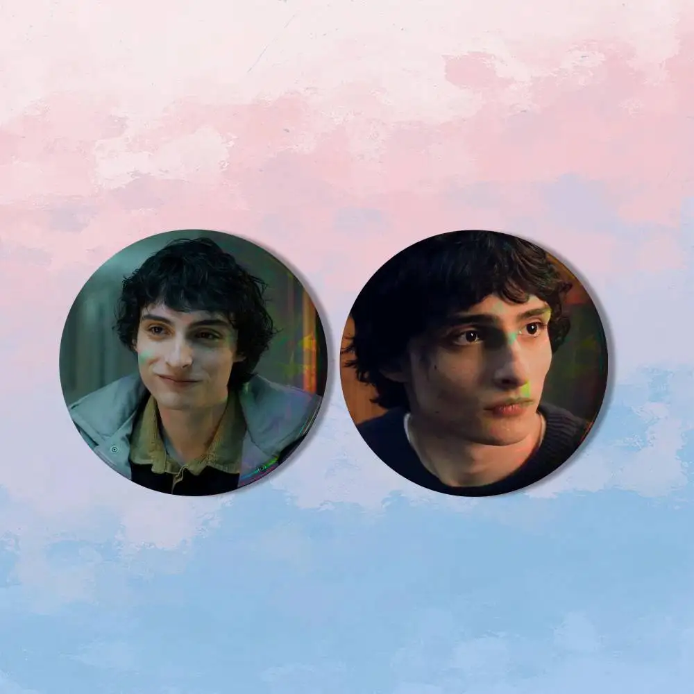 Finn Wolfhard Stranger 2 piece set Pins Creativity Printed Pictures Text Metal Lapel Badges Brooches Jewelry Gift