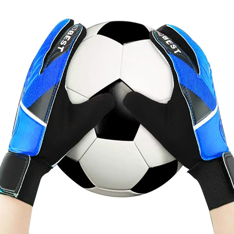 1Pair Kids Soccer Goalkeeper Gloves Anti-Slip Training Gloves For Children Finger Protection Thickened Football Match Glove