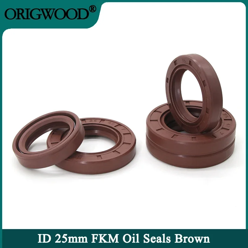 

FKM Oil Seal ID 25mm TC-25x31/32/34/35/38/40/45/48/50/52/60/62x5/7/8/10/12mm Fluorine Rubber Cover Double Lip Seals Rings Gasket