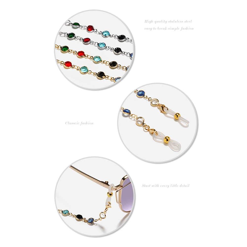 

Glasses Chain Eyewear Retainer Anti Slip Sunglasses Holder Safety Strap Necklace Design High Quality Strong Workmanship For