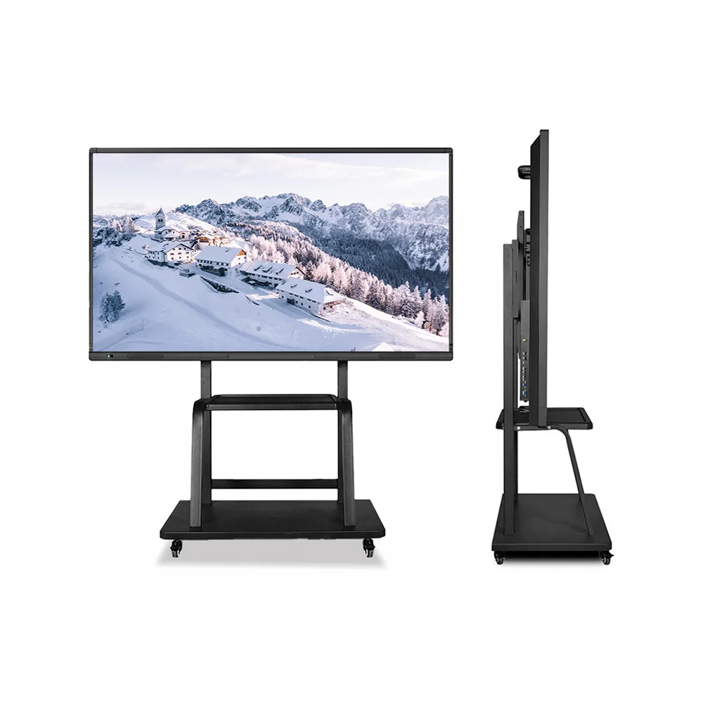 Tablet Konferensi Layar Pintar Seluler 4K 65 Inci Papan Tulis Elektronik Layar Sentuh Pengajaran TV Multimedia All-in-one