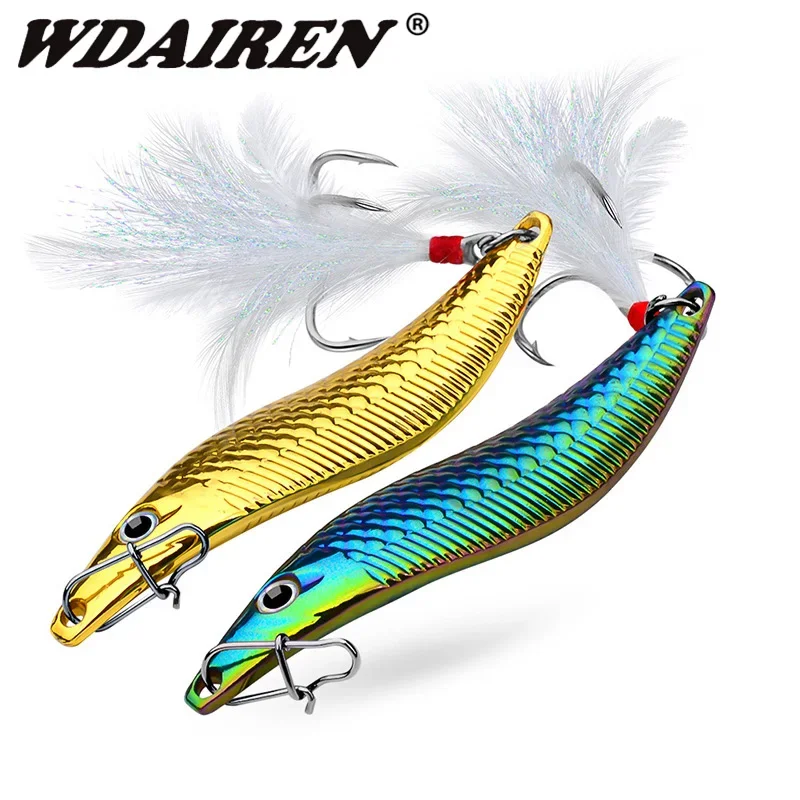 

Metal Vib Leech Sequin Fishing Lures Spinner Spoon Vibrating Paillette Jig Wobblers Artificial Bait For Trout Bass Pike Tackle