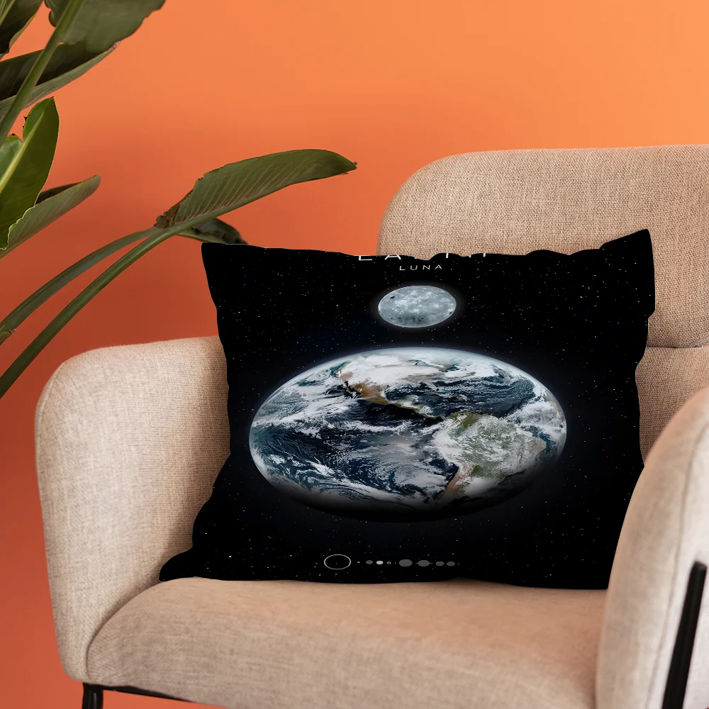 Planets And Universe Retro Space Mar Venus Moon Pillow Gifts Home Office Furnishings Bedroom Sofa Car Cushion Cover Case 45x45cm