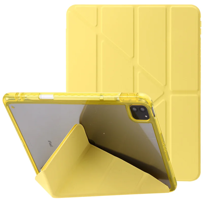 For iPad Pro 13 2024 Case Smart Folio Leather Acrylic Hard Back