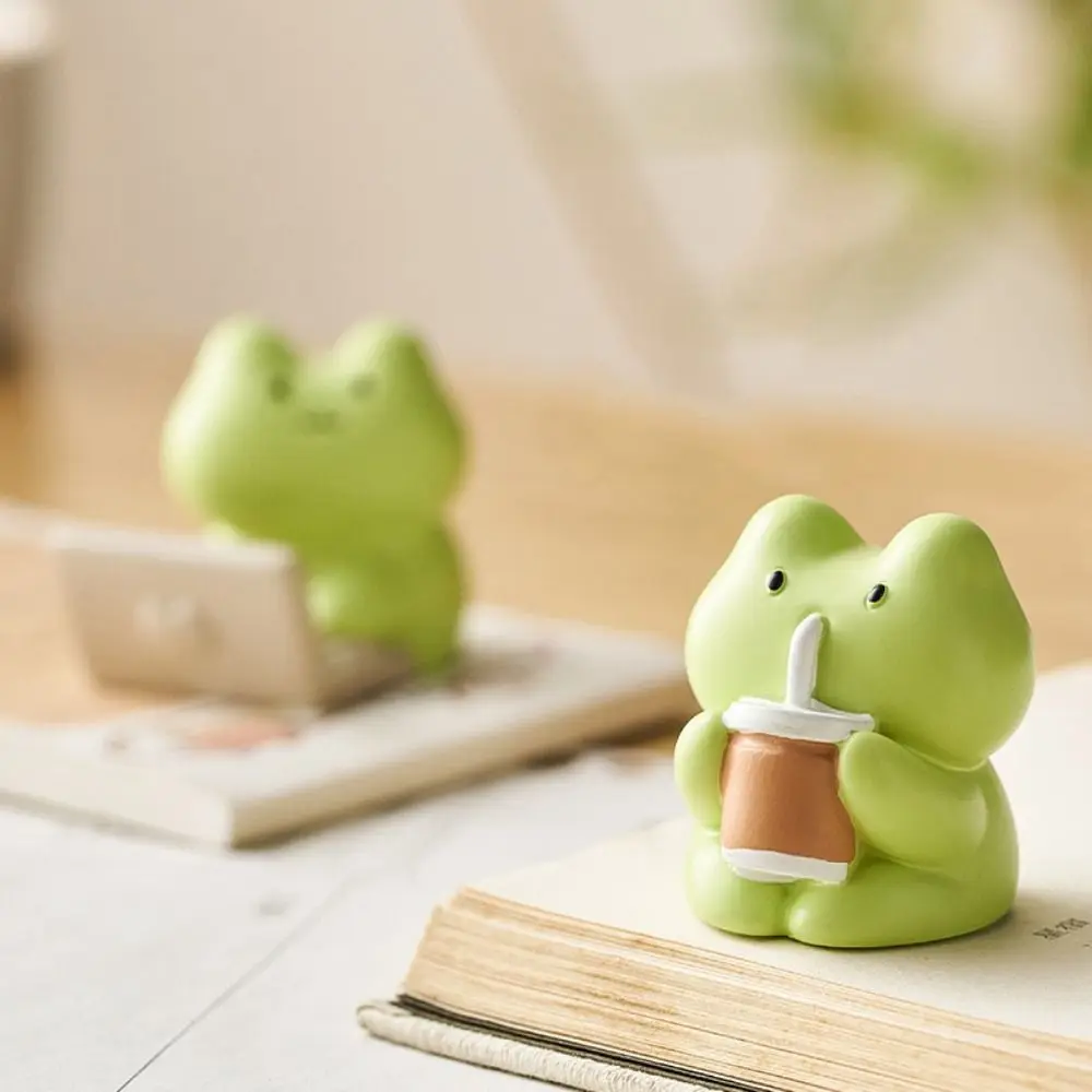 Estatueta de resina de sapo artesanal, estátua colecionável de anime, decoração de mesa, artesanato decorativo diy, mini brinquedo modelo de sapo