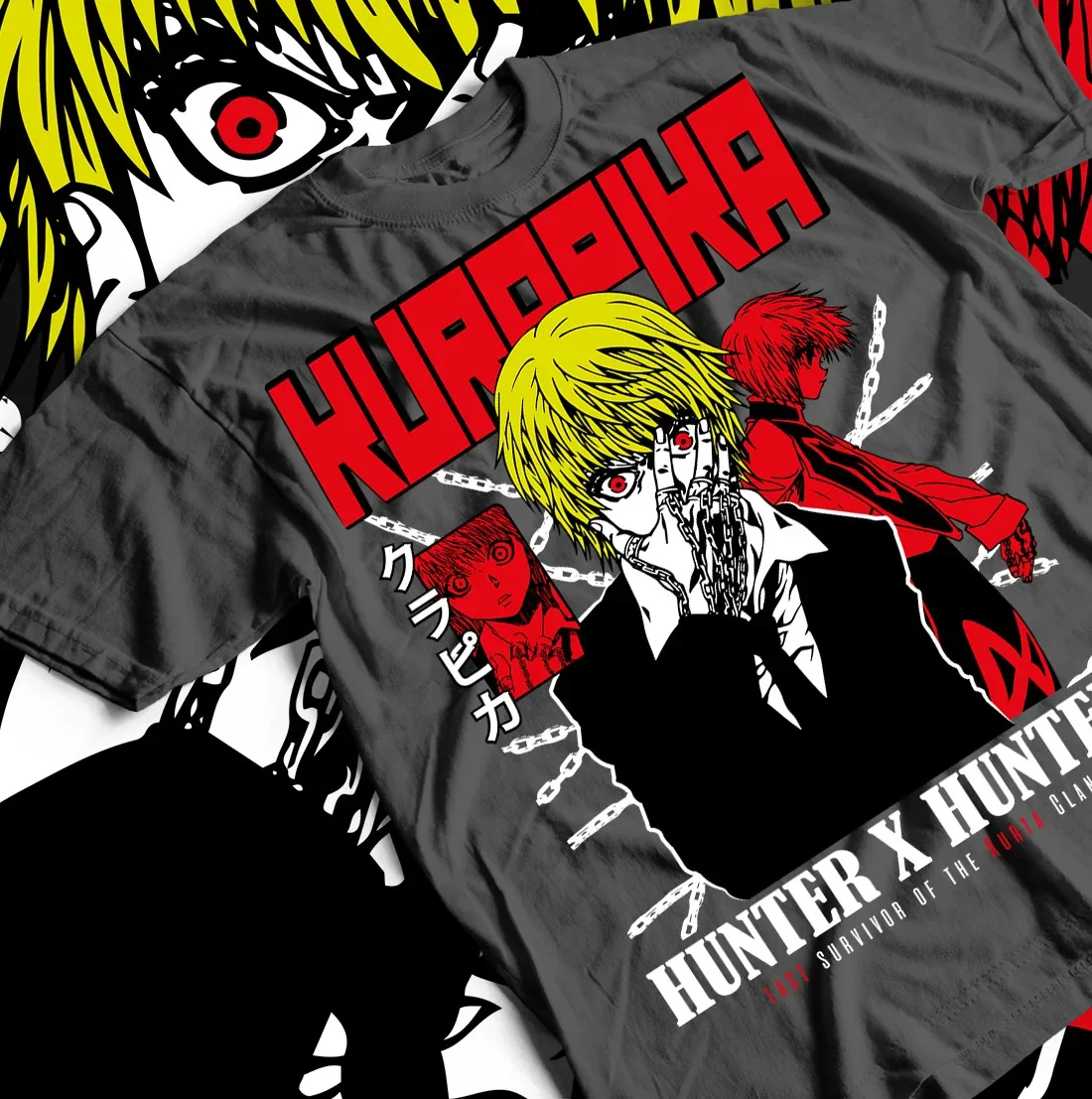 HXH Kurapika T-shirt Hisoka Gon Killua Meruem Illumi Kawaii Anime Shirt All Size