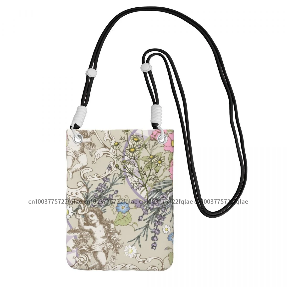 

Мини-женская сумка через плечо с ангелами и цветами, сумка для мобильного телефона, маленькая модная сумка на плечо для девочек, идеальный подарок