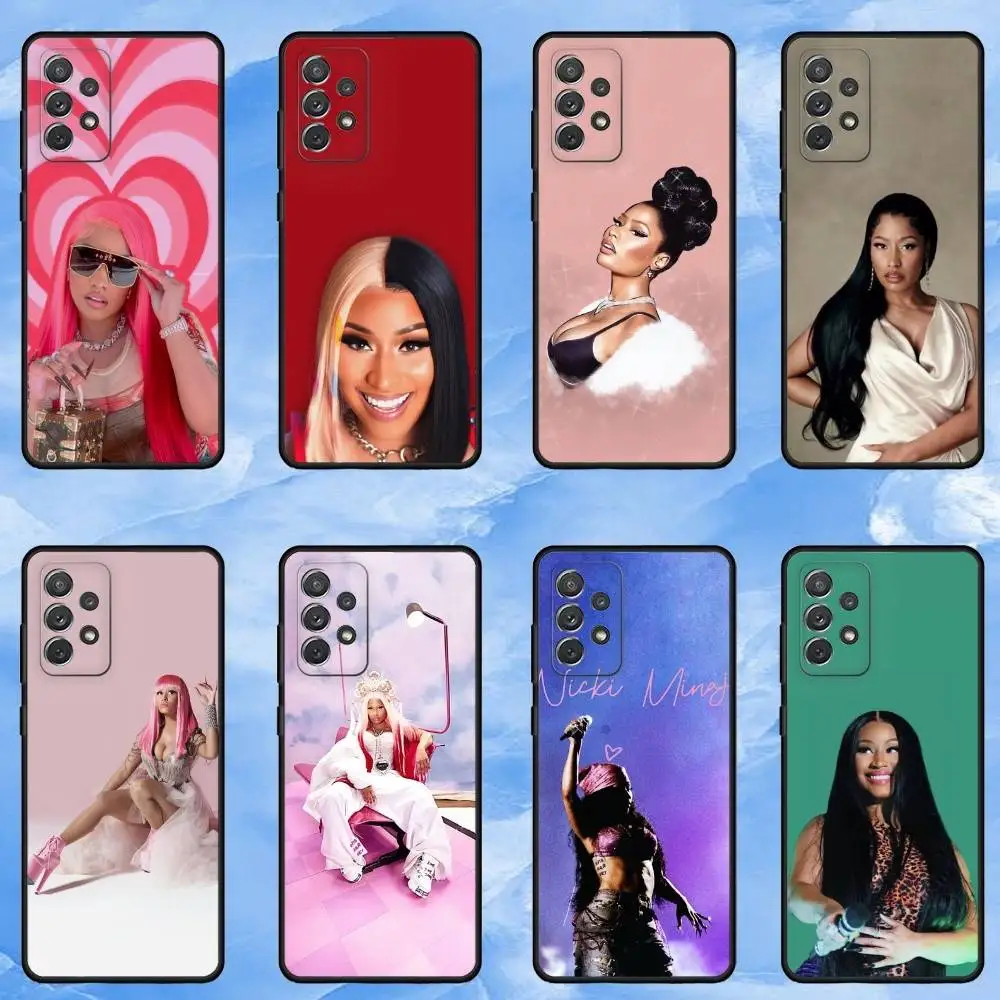 

Singer Rapper N-Nicki M-Minaj Phone Case For Samsung Galaxy A73,A72,A71,A70,A53,A52,A51,Soft Silicone Black Cover