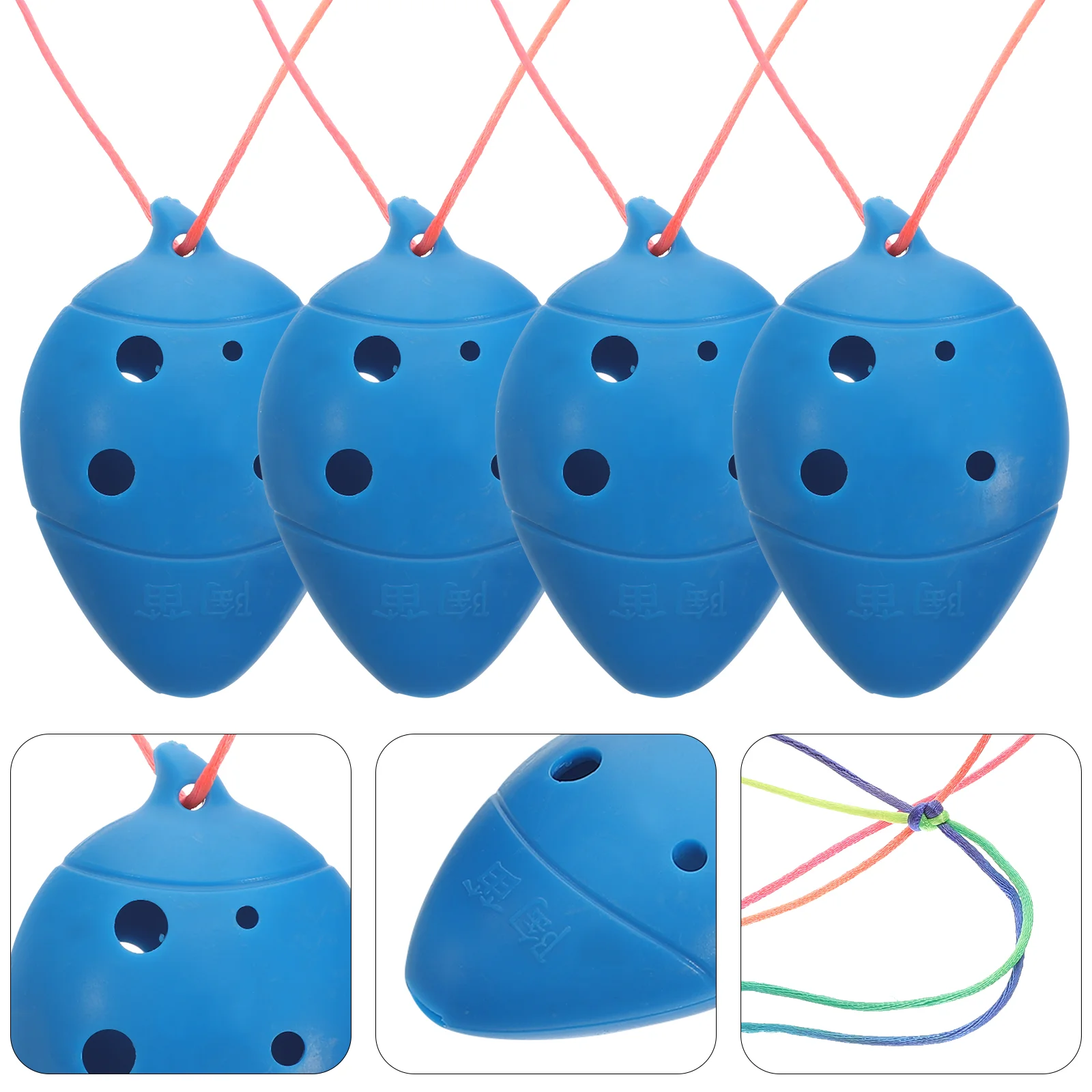 4 Uds. Mini Ocarina para niños, cesta de regalo para principiantes, instrumento azul de 6 agujeros para niños