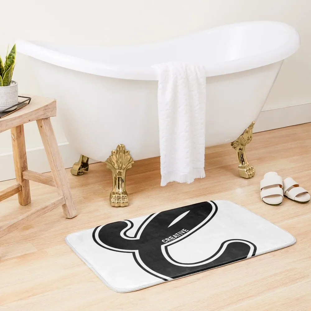 

Logo with outline, black Bath Mat Bathtub Anti Slip Bedroom Carpet Mat