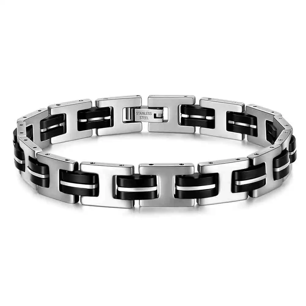 Fashionable new stainless steel bracelet punk multi-layer simple, comfortable and versatile silicone bracelet