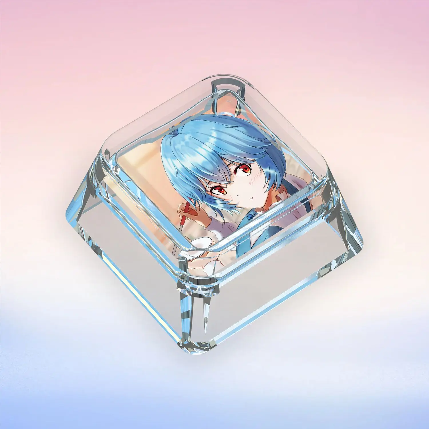 Ayanami Rei Mechanical Keyboard Personalized Keycaps Cross Axis Body Ayanami Rei Keyboard Cap Transparent Keycaps Gifts Toys