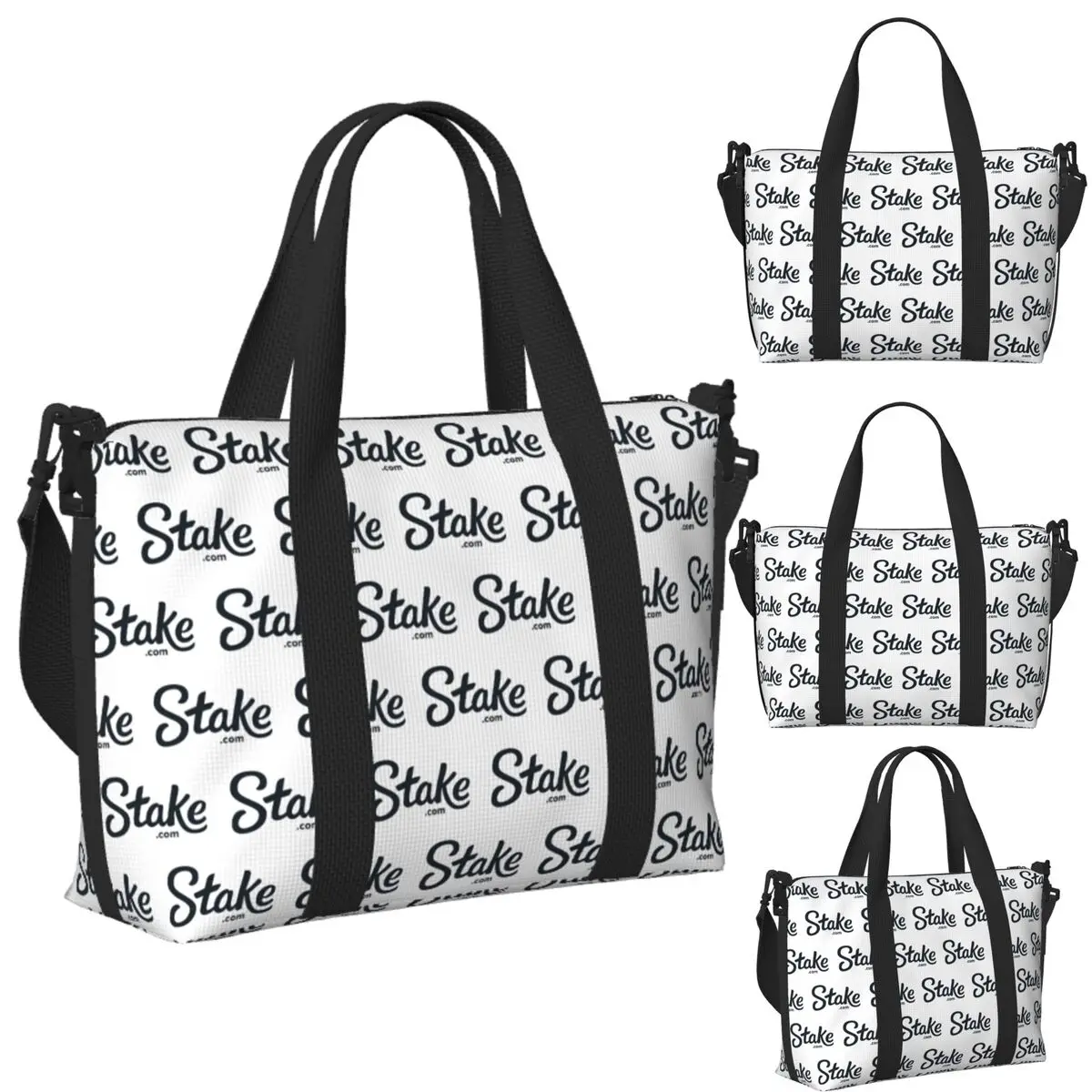 

Custom Stake Crypto Casino Beach Travel Bag Large Capacity Tote Bags for Gym Sport Women Shopping Duffle Shoulder Bag