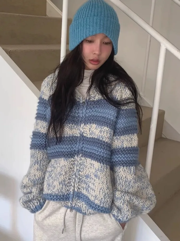 

Свободный крой, женский свитер adient Color Jaet с кукольным воротником, повседневный Sle, весна-осень, застежка-молния, длинный свеч онлайн, Excl...