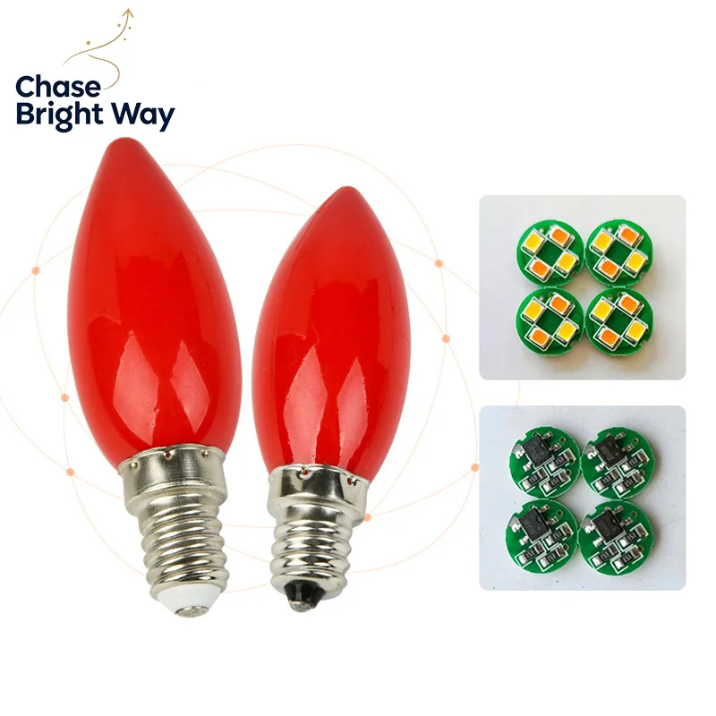 1PC LED Altar Bulb E12/E14 Red Candle Lamp Temple Decorative Lamp Bead Decorative Lamp