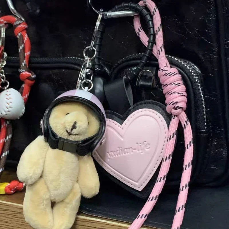 Cute Electric Car Bear Key Pendant 2024 New Trend Toy Dachshund Handing Pendant Plush Toy Bag Pendant Girls School Bag Pendant