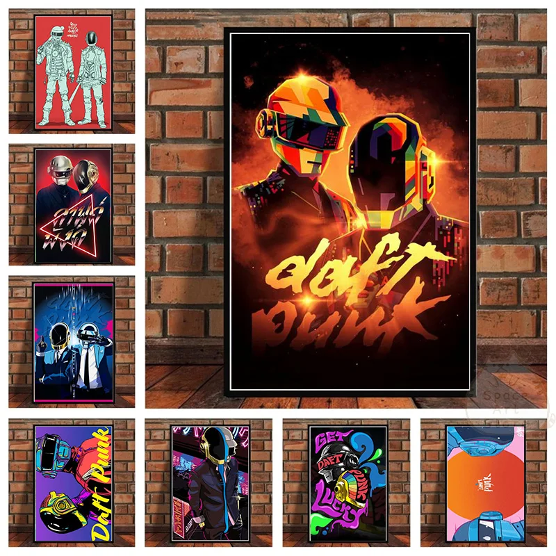 Daft Punk Whitepaper Poster Alternative Abstract Art Classic Canvas Painting Wall Print Picture Coffee House Bar Room Home Decor